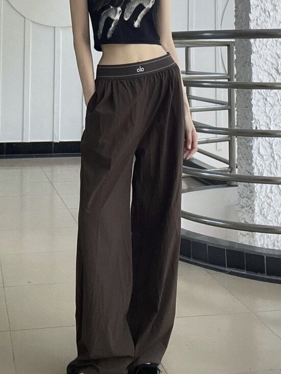 ALO Yoga Pants - ALO Yoga Espresso Wide Leg XS Trouser Clean Girl Quiet Luxury Style(Regular)🏖😎